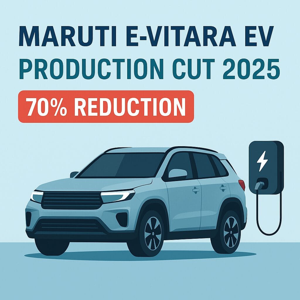 Maruti e-Vitara EV production cut 2025 – 70% reduction