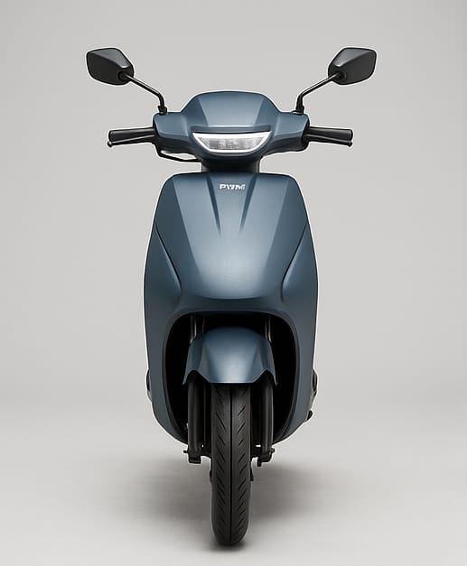 tvs-orbiter-ev-front-view TVS Orbiter EV Scooter front view with LED headlamp