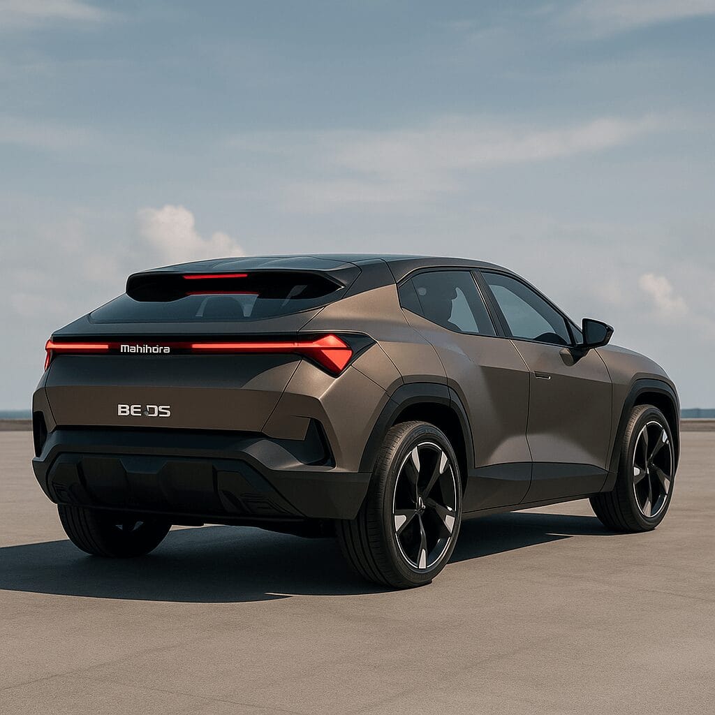 Mahindra BE.05 की रियर और साइड प्रोफाइल – 2025