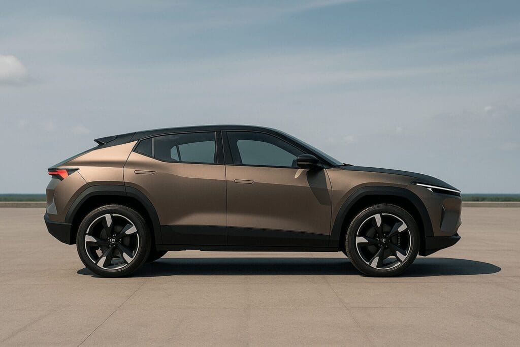 Mahindra BE.05 की साइड प्रोफाइल – 2025 इलेक्ट्रिक SUV