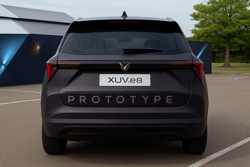 Mahindra XUV.e8 का रियर व्यू